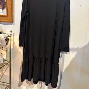free press Black Long-Sleeve Ruffle-Hem Dress